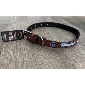 NWT‎ Vintage Dallas Cowboys Dog Collar Large GameWear Football Leather NFL